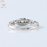 Art Deco Vintage Style Three Stone Wedding Ring