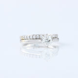 Round Cut Moissanite Diamond Solitaire Ring With Matching Eternity Wedding Ring Set 