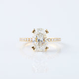 Oval Cut IGI Certified Lab Grown Diamond Hidden Halo Engagement Ring