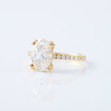 Oval Cut IGI Certified Lab Grown Diamond Hidden Halo Engagement Ring