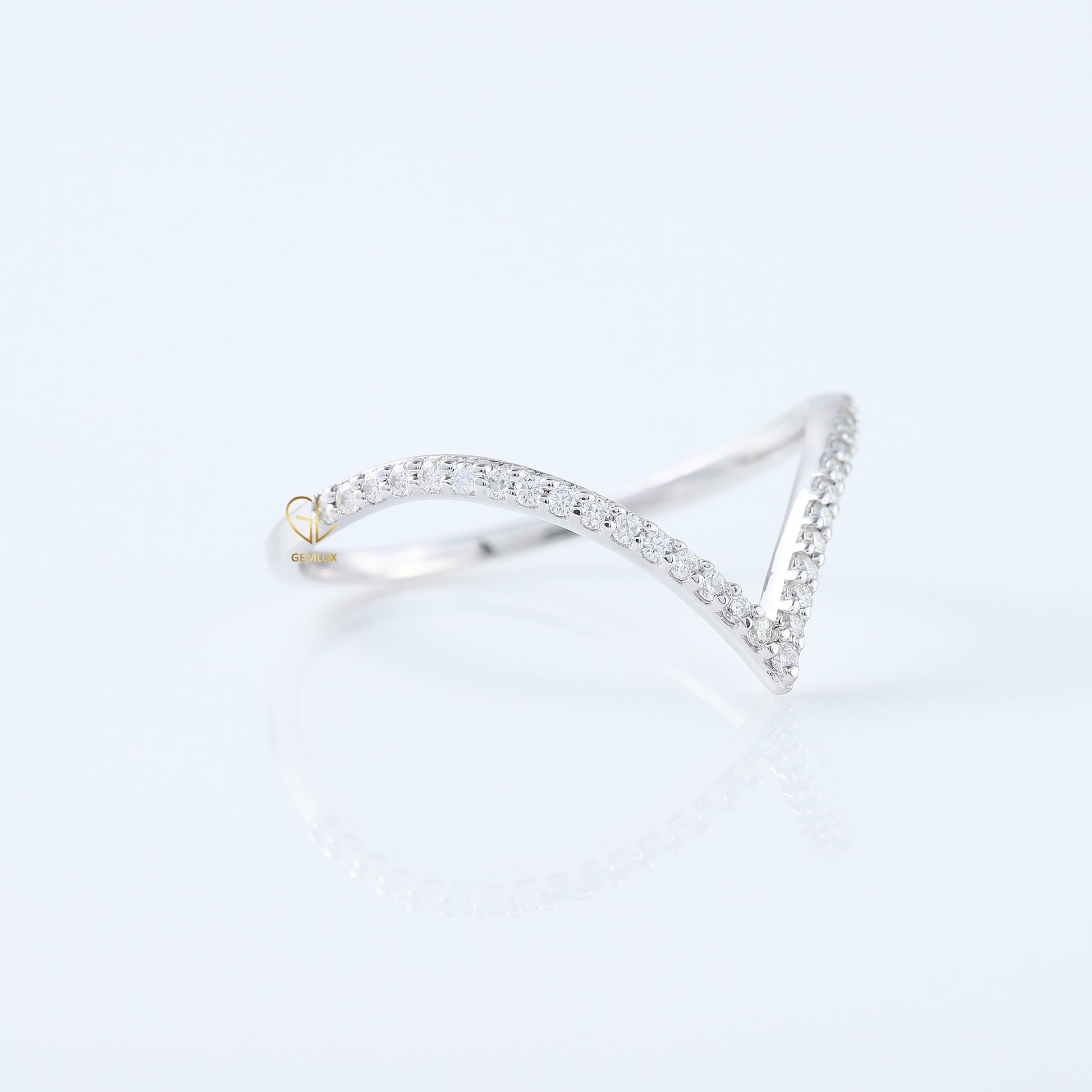 V Shape Lab Grown Diamond Wishbone Wedding Ring