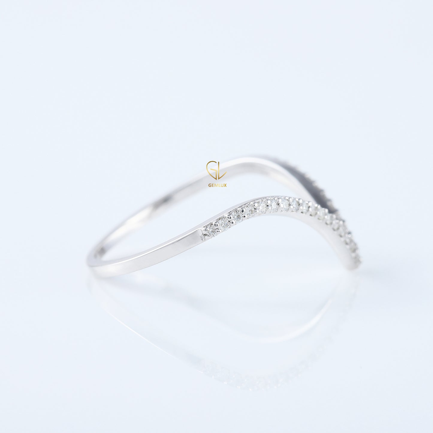 V Shape Lab Grown Diamond Wishbone Wedding Ring