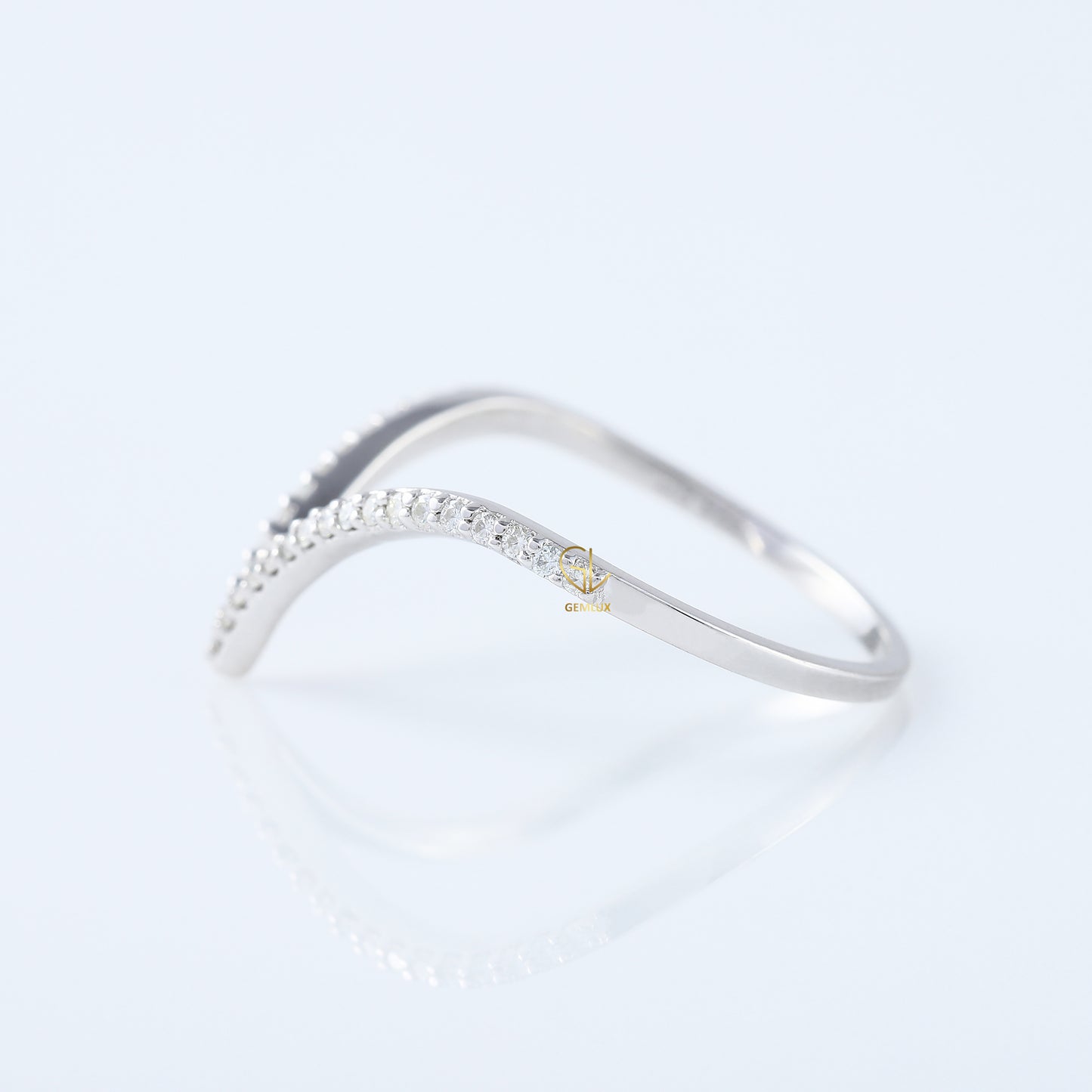 V Shape Lab Grown Diamond Wishbone Wedding Ring