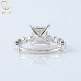 Princess Cut Moissanite Floating Bubble Engagement Ring
