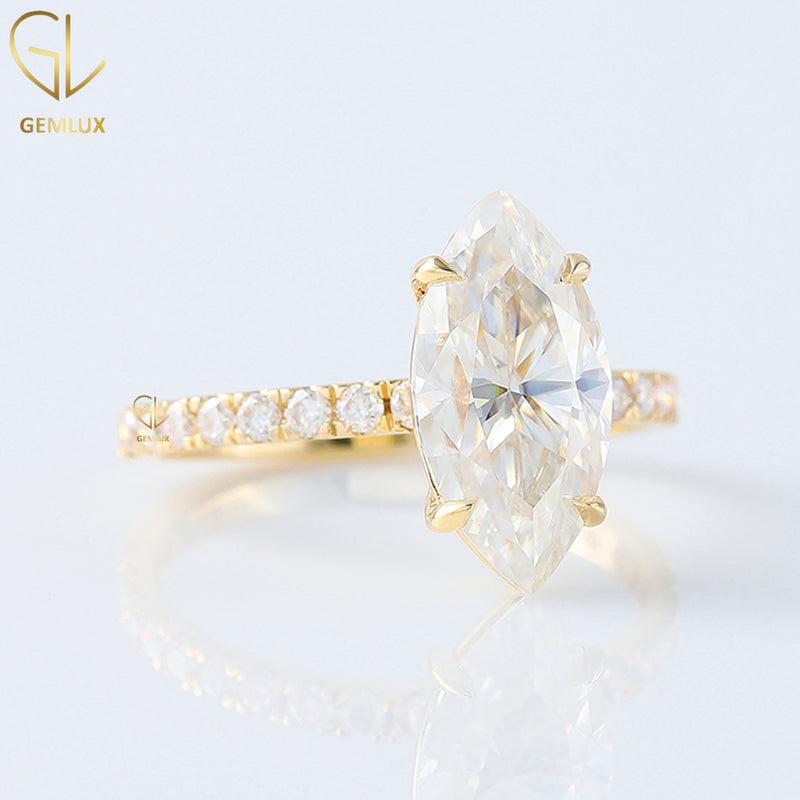 Selena Gomez Marquise Cut Moissanite Engagement Ring