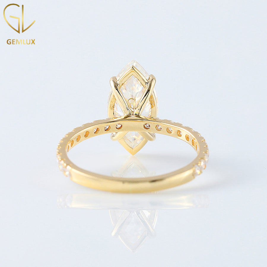 Selena Gomez Marquise Cut Moissanite Engagement Ring