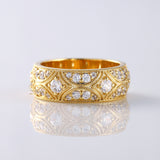 Vintage Inspired Moissanite Diamond Wedding Band 