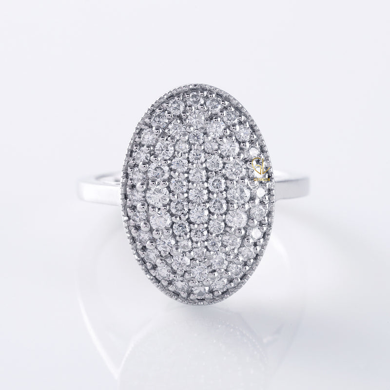 Round Cut Moissanite Cluster Engagement Ring - Twinlight Bella's Inspired
