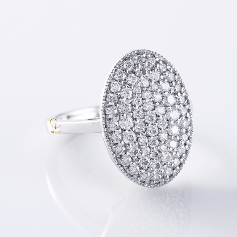 Round Cut Moissanite Cluster Engagement Ring - Twinlight Bella's Inspired