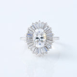 Oval Cut Moissanite Diamond Halo Engagement Ring
