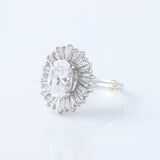 Oval Cut Moissanite Diamond Halo Engagement Ring