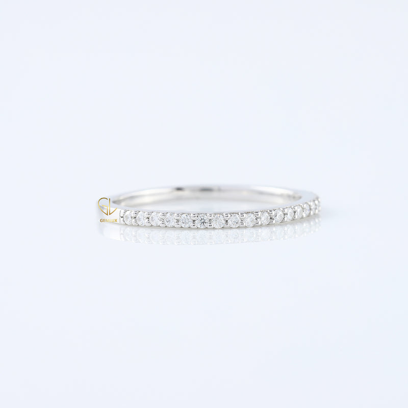 Delicate Moissanite Diamond Eternity Wedding Band