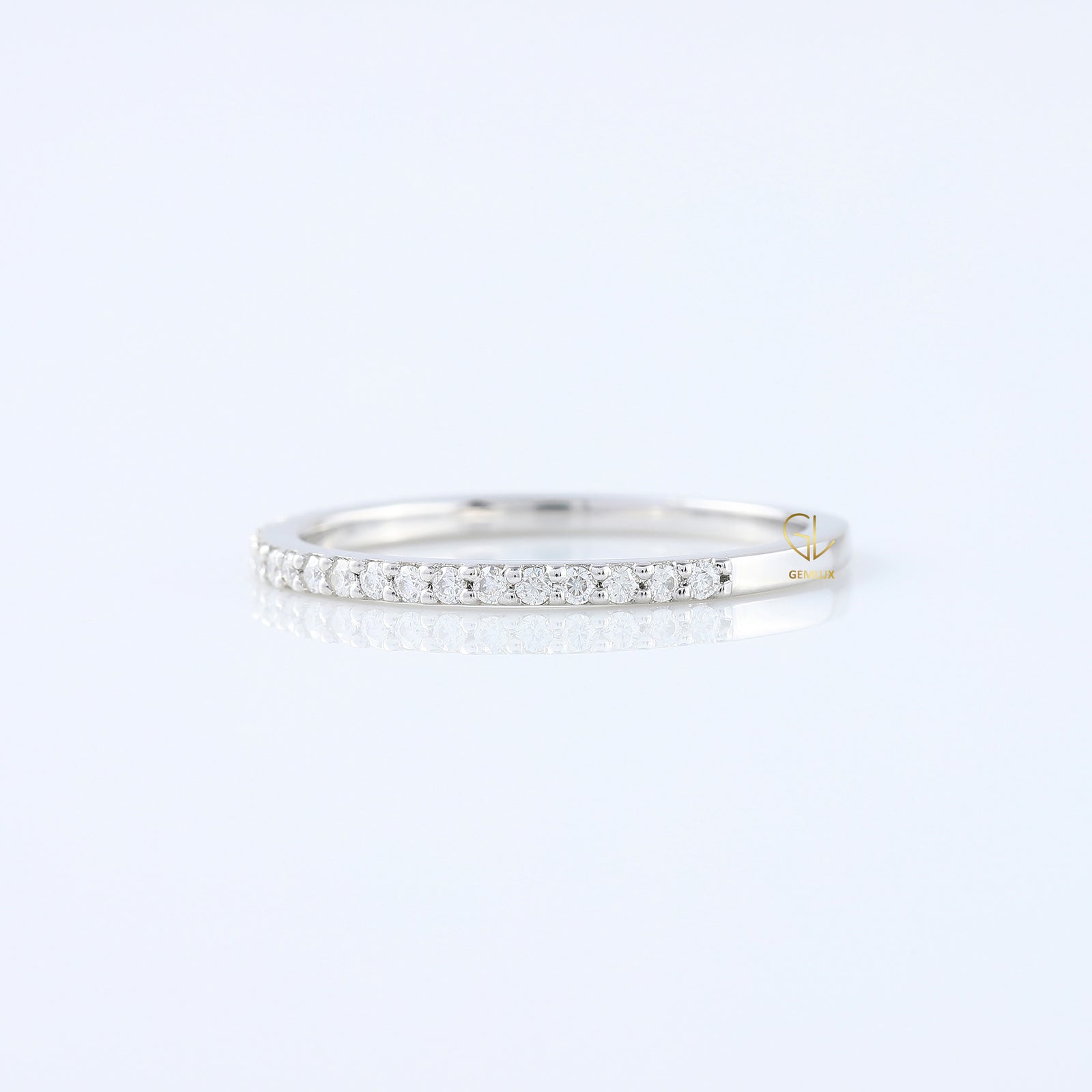 Delicate Moissanite Diamond Eternity Wedding Band