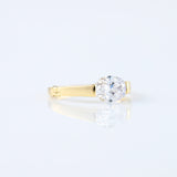East to West IGI Certified Oval Cut Lab Grown Diamond Solitaire Engagement Ring