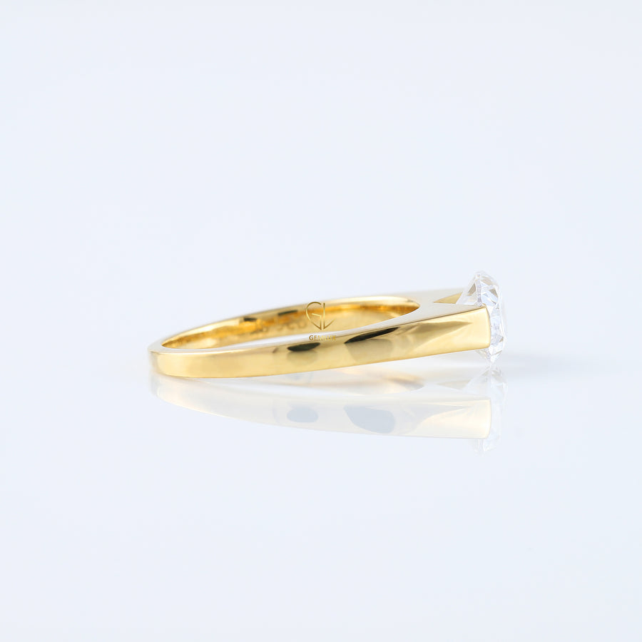 Oval Moissanite East West Solitaire Ring