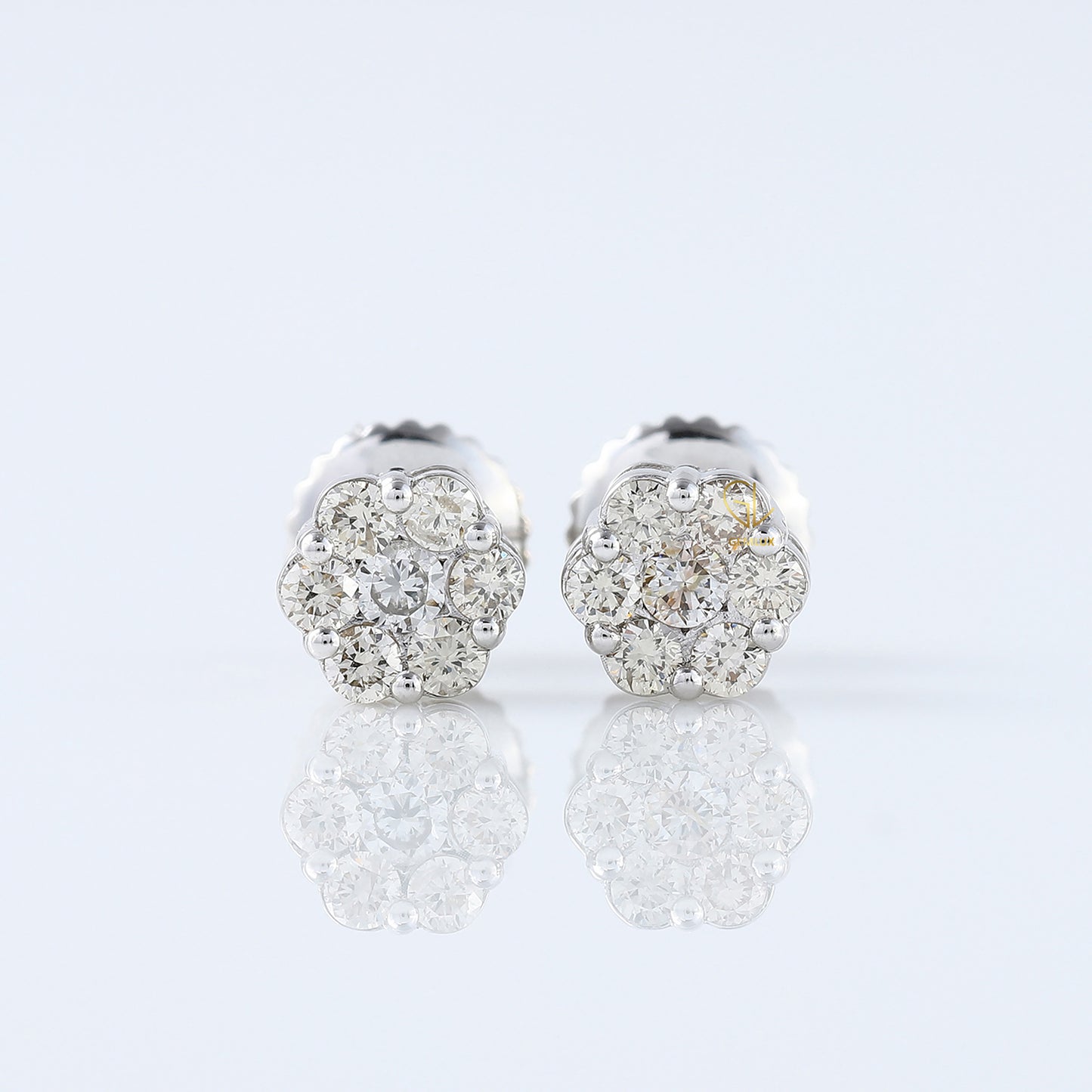 Round Cut Moissanite Diamond Stud Earrings