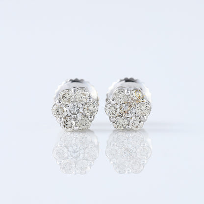 Round Cut Moissanite Diamond Stud Earrings