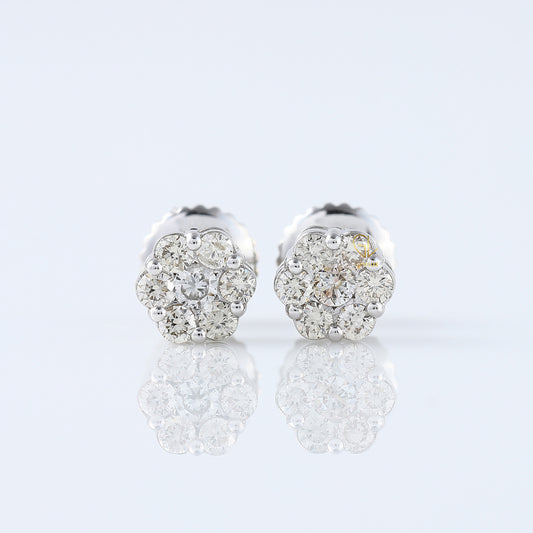 Round Cut Moissanite Diamond Stud Earrings