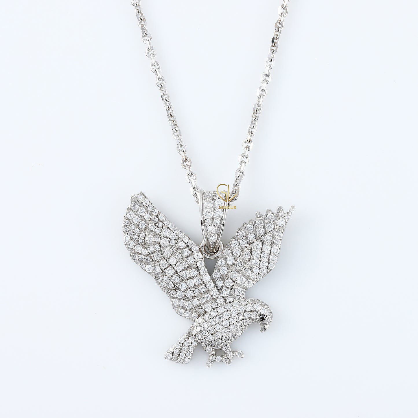 Lab Grown Diamond Swift Bird Swallow Flying Bird Necklace Pendant