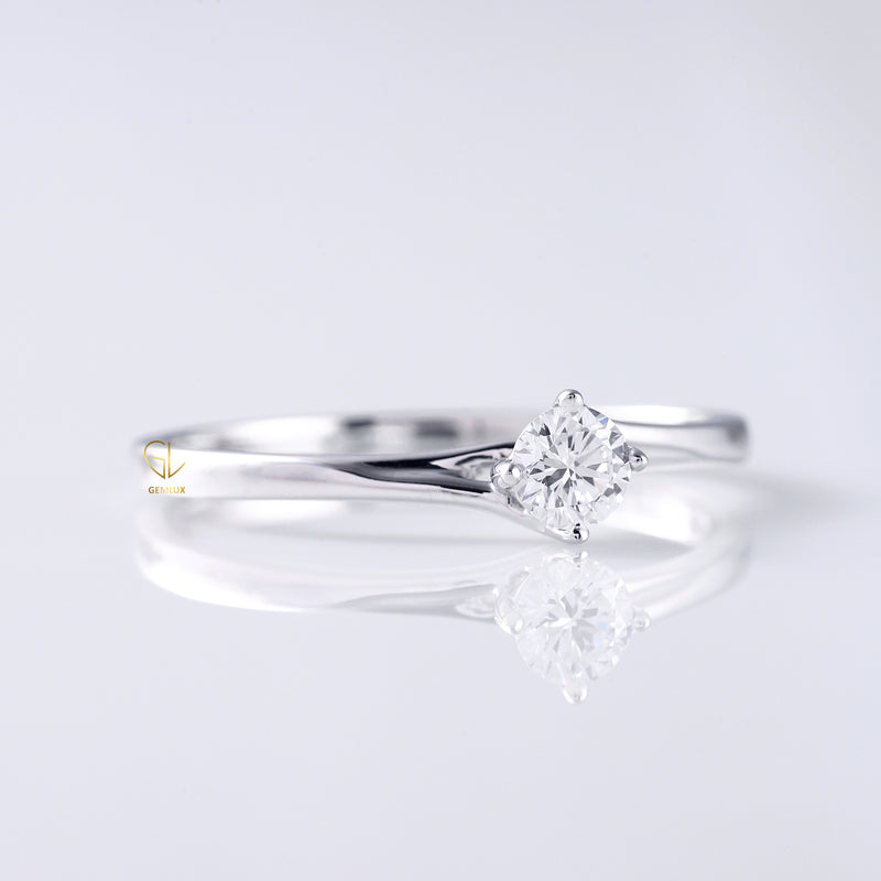 Round Diamond Solitaire Bypass Ring