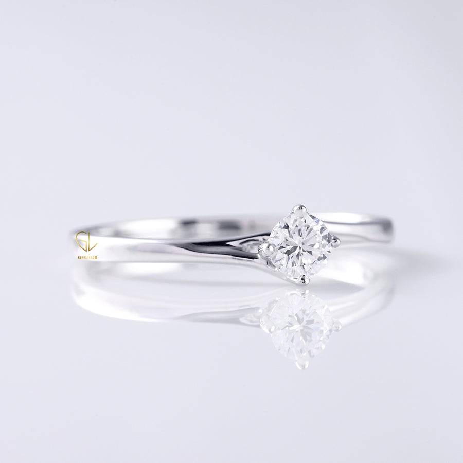 Round Diamond Solitaire Bypass Ring