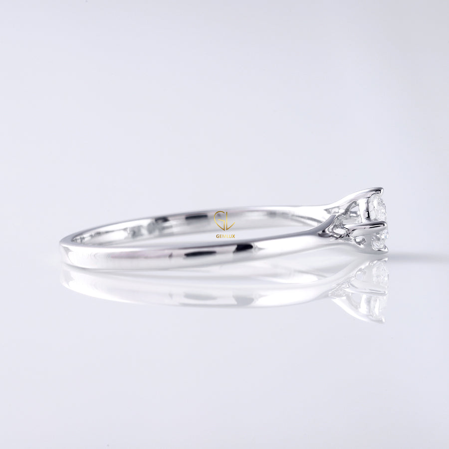 Round Diamond Solitaire Bypass Ring