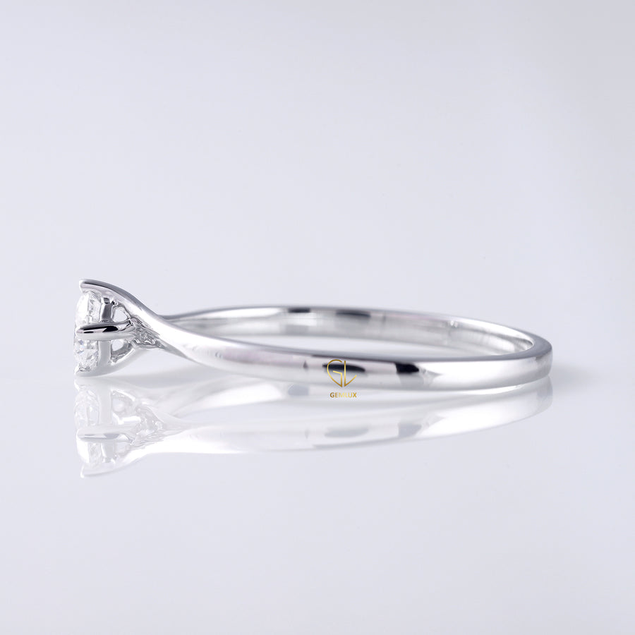 Classic Round Moissanite Solitaire Ring - Minimal Design