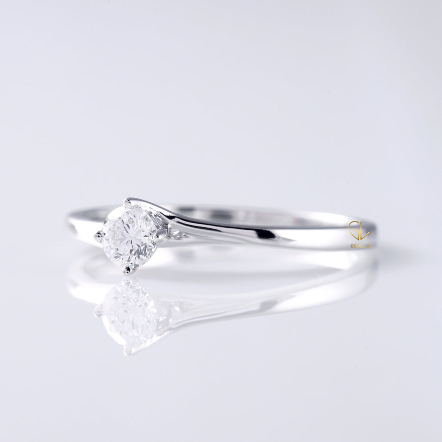 Round Diamond Solitaire Bypass Ring