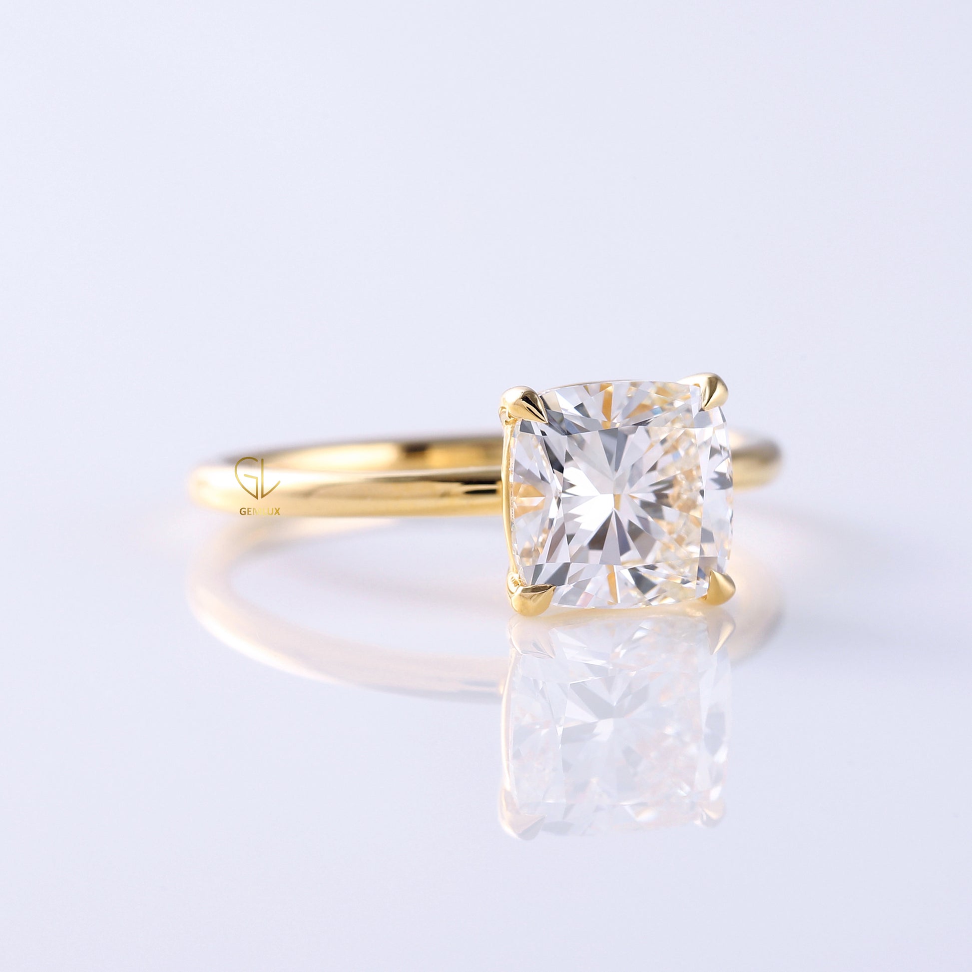 Cushion Cut Lab Grown Diamond Classic Solitaire Engagement Ring