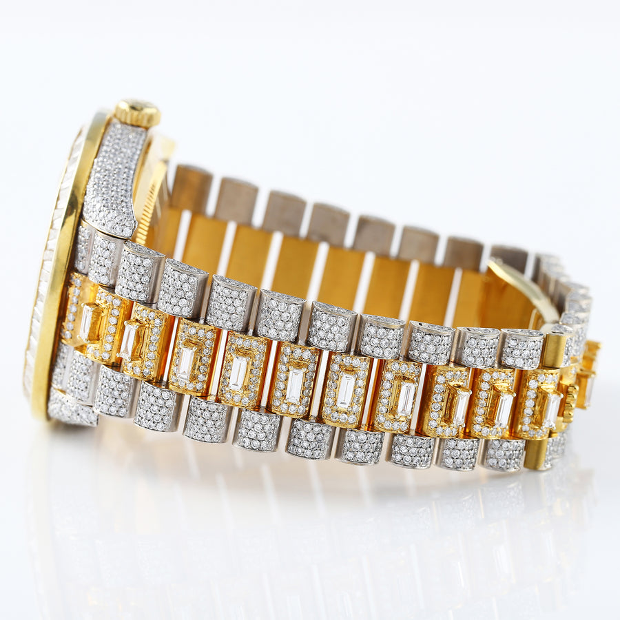 Day Date Yellow Gold Iced Out D VVS Moissanite Hip Hop Watch