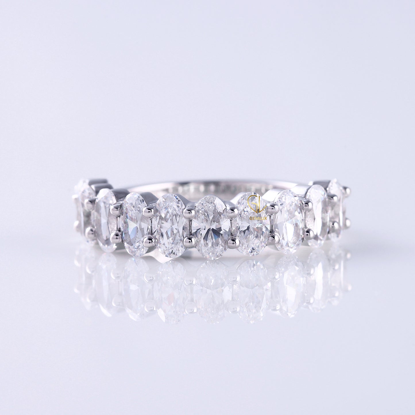 Oval Cut Lab Grown Diamond Eternity Wedding Band