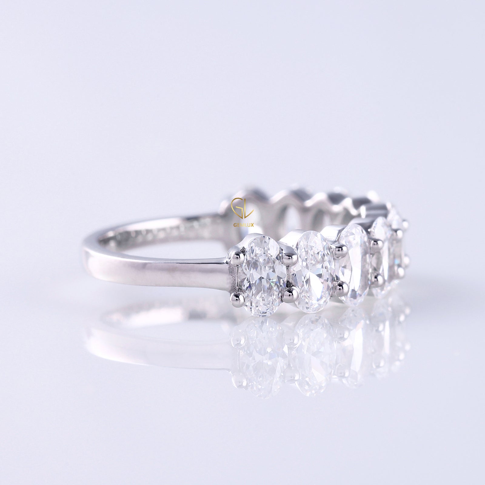 Oval Cut Lab Grown Diamond Eternity Wedding Band