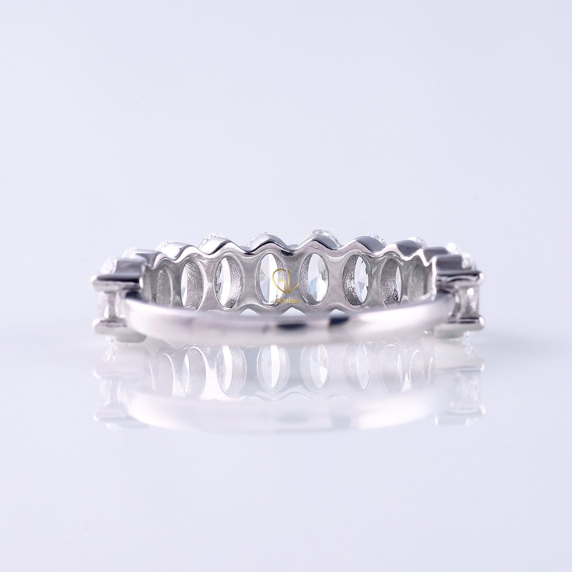 Oval Cut Moissanite Diamond Eternity Wedding Band