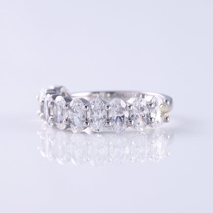 Oval Cut Moissanite Diamond Eternity Wedding Band