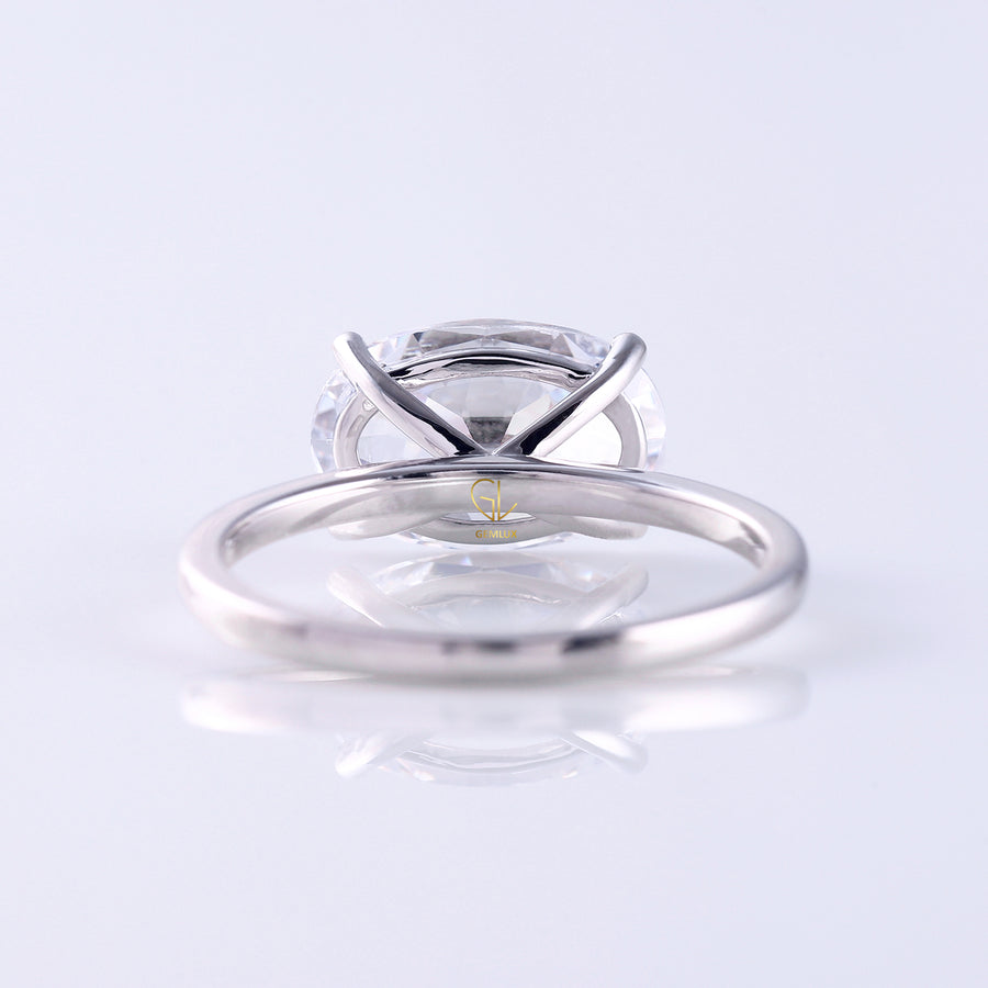 3 Carat Oval East West Diamond Solitaire Ring