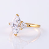 Marquise Cut Lab Grown Diamond Three Stone Engagement Ring