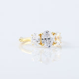 IGI Certified Oval Cut Lab Grown Diamond Three Stone Engagement Ring