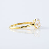 IGI Certified Oval Cut Lab Grown Diamond Three Stone Engagement Ring