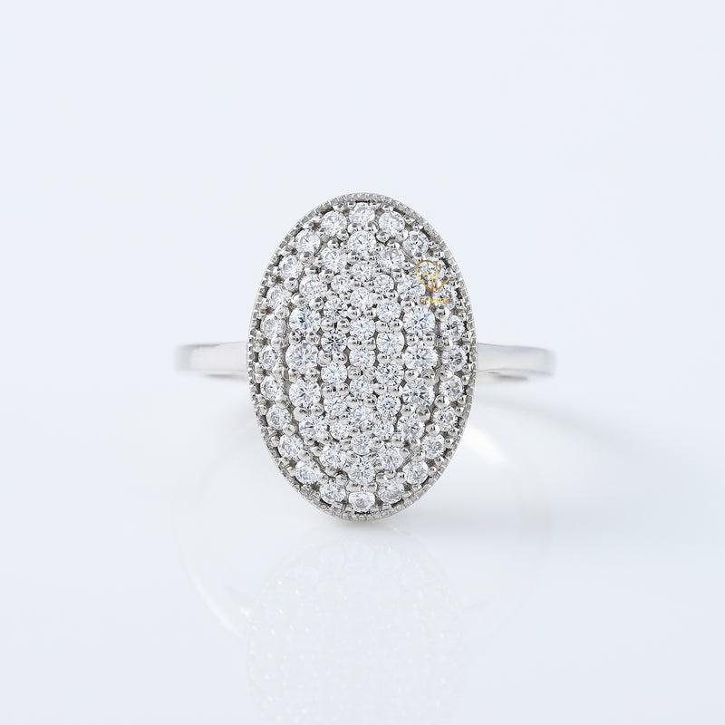 14k Gold Round Diamond Pave Set Ring - Twinlight Bella Inspired
