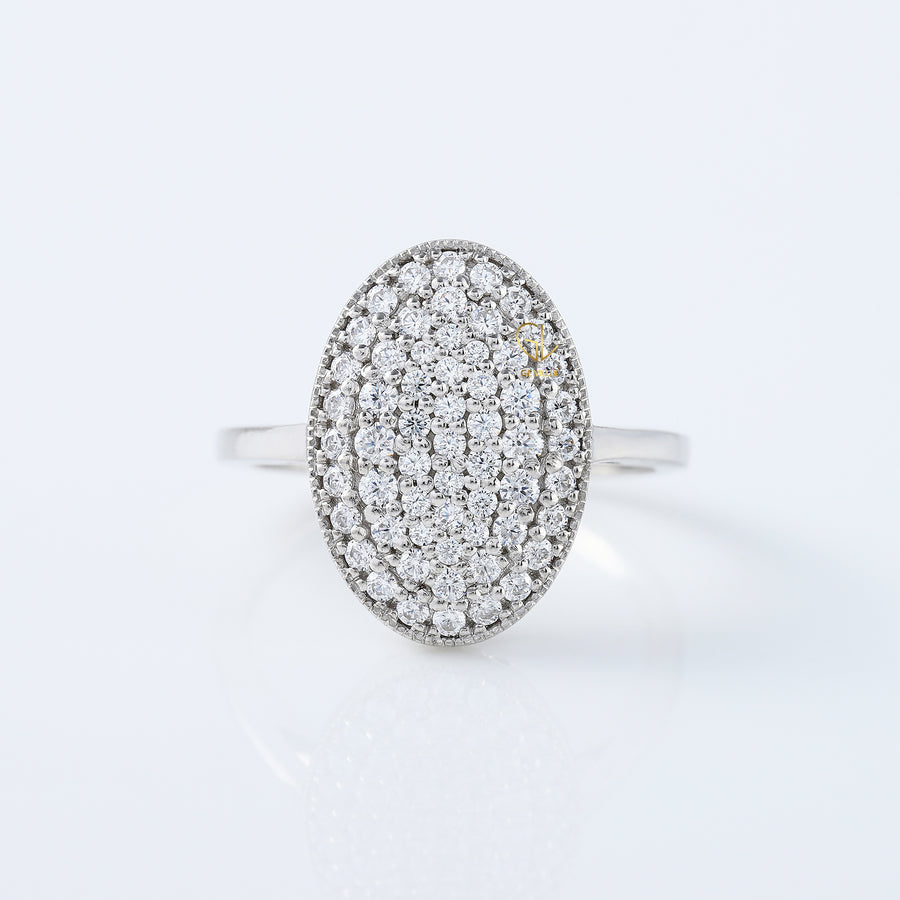14k Gold Round Diamond Pave Set Ring - Twinlight Bella Inspired
