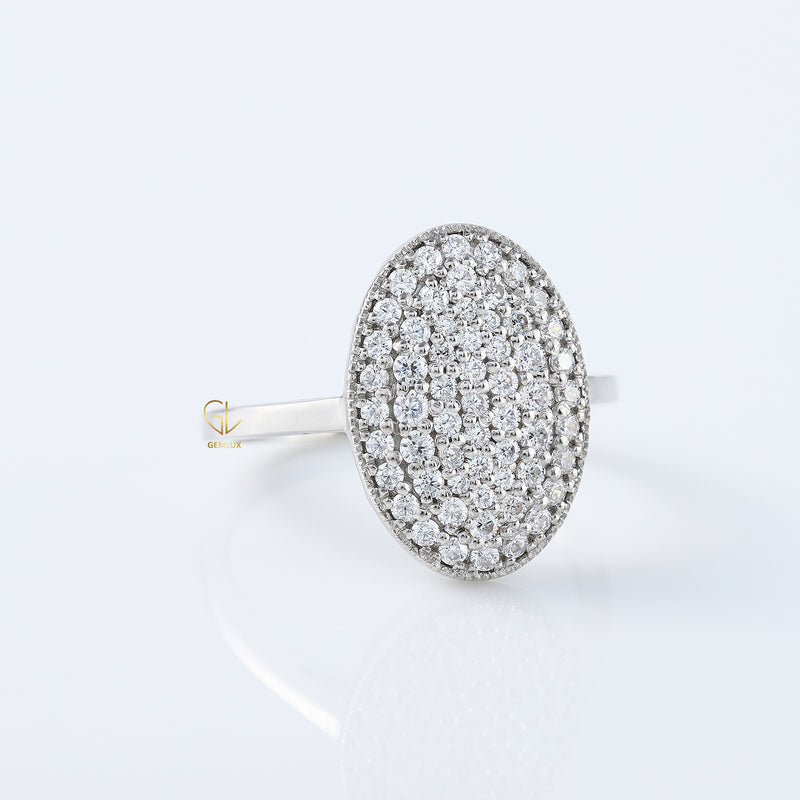 14k Gold Round Diamond Pave Set Ring - Twinlight Bella Inspired