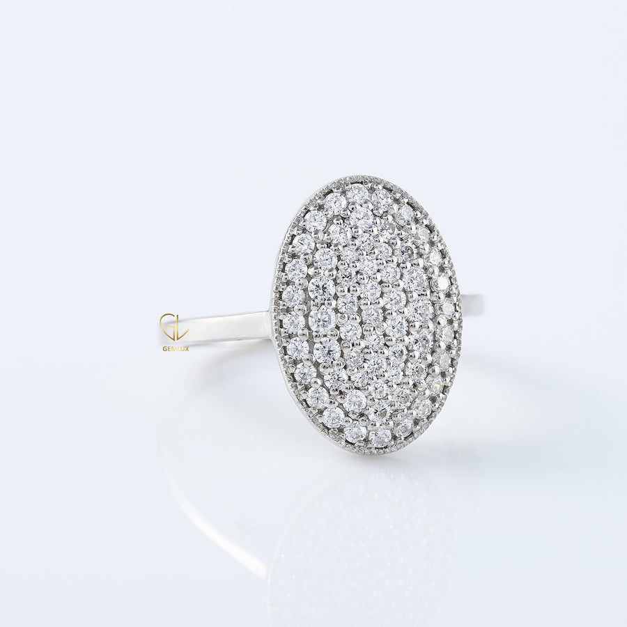 14k Gold Round Diamond Pave Set Ring - Twinlight Bella Inspired