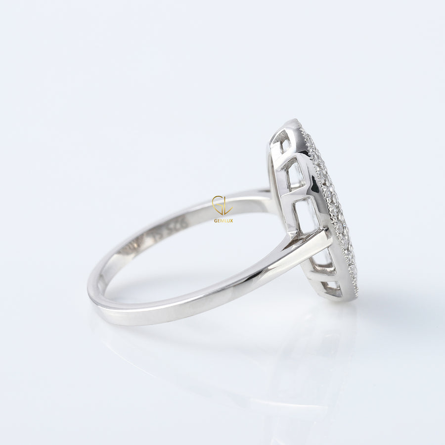 14k Gold Round Diamond Pave Set Ring - Twinlight Bella Inspired