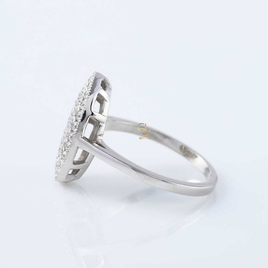 14k Gold Round Diamond Pave Set Ring - Twinlight Bella Inspired