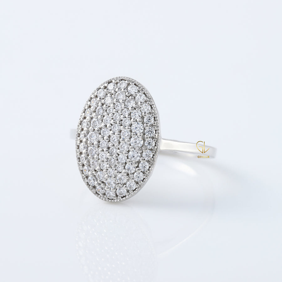 14k Gold Round Diamond Pave Set Ring - Twinlight Bella Inspired
