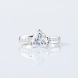 IGI Certified Trillion Cut Lab Grown Diamond Bypass Engagement Ring