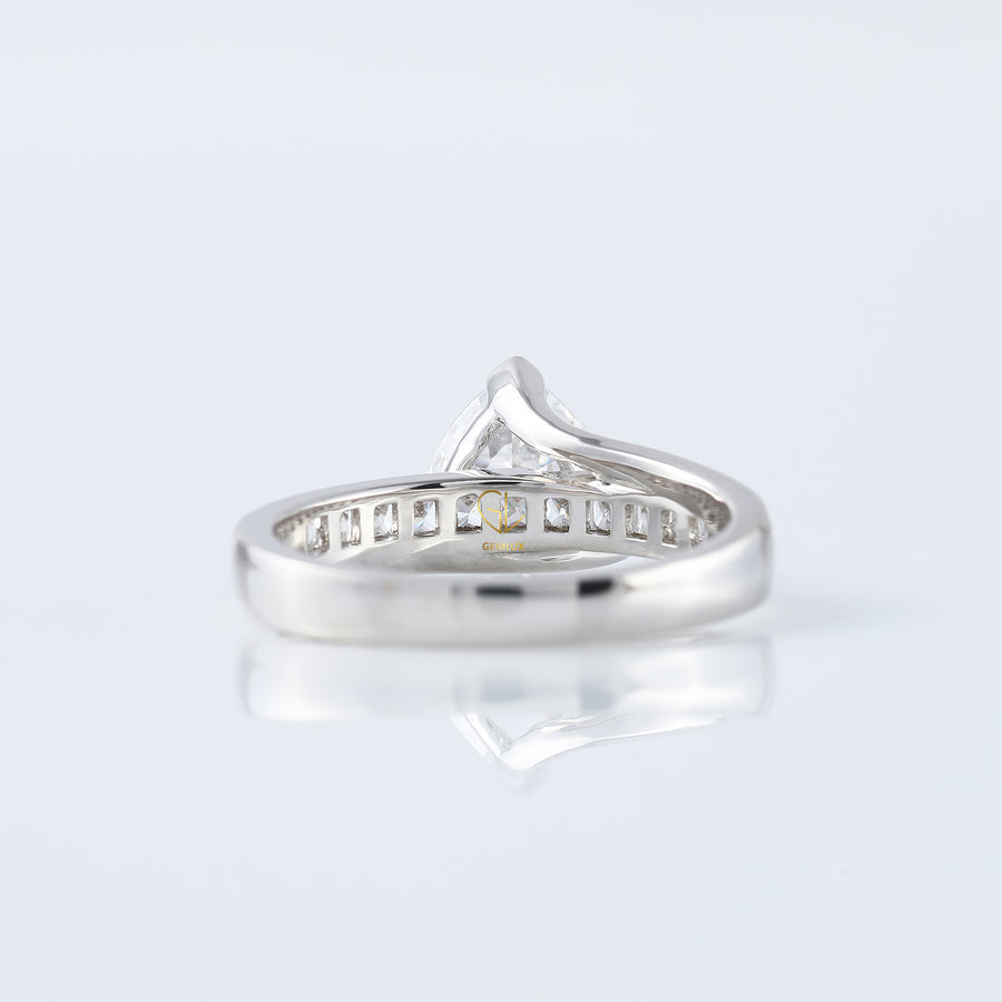 Trillion Cut Moissanite Ring - Bypass Style