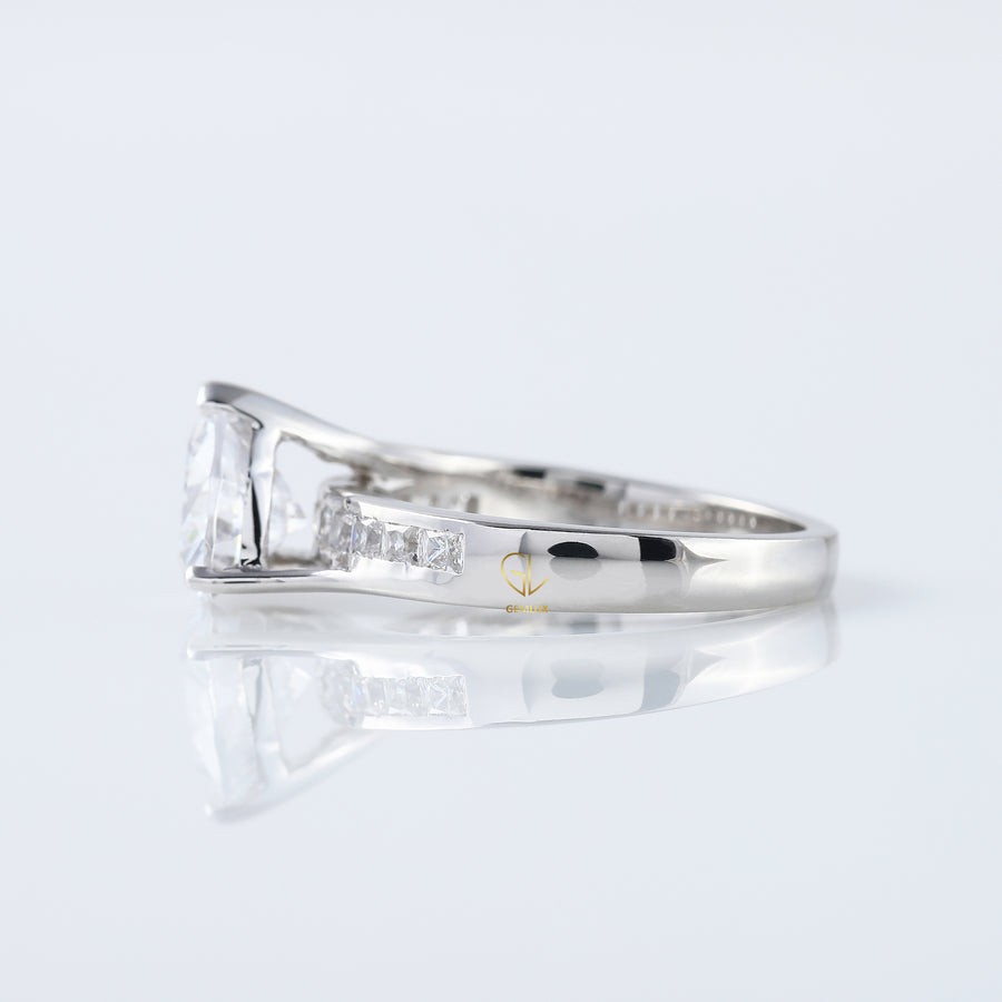 Trillion Cut Moissanite Ring - Bypass Style