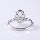 Certified Oval Cut Lab Grown Diamond Art Deco Halo Engagement Ring