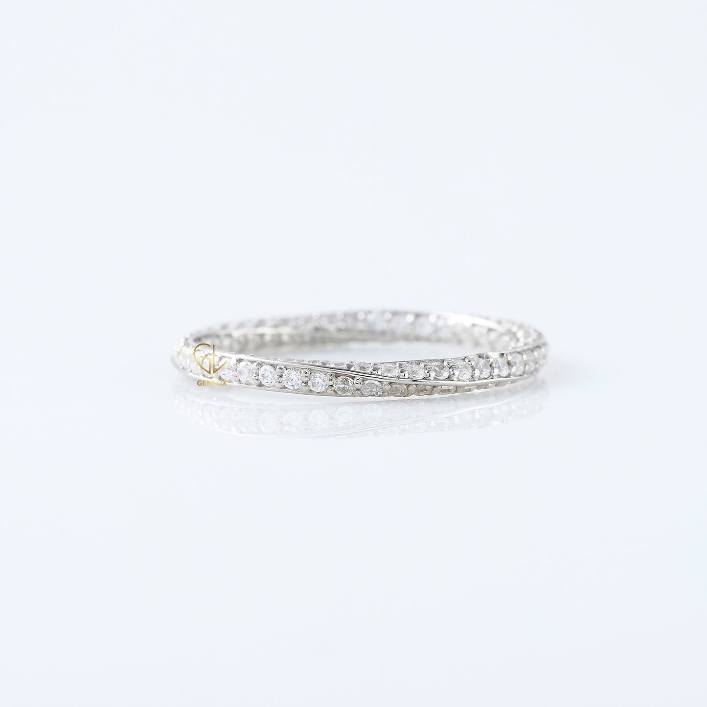 Art Deco Moissanite Diamond Eternity Wedding Band For Her